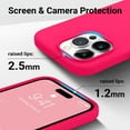 thumbnail image 3 of Soft Silicone for iPhone 15 Pro Max Case, [Military Shockproof Protection] Anti-Scratch Microfiber Lining Flexible Bumper iPhone 15 ProMax Case, Ultra Slim Thin Cover, 6.7 inch, (Hot Pink), 3 of 14