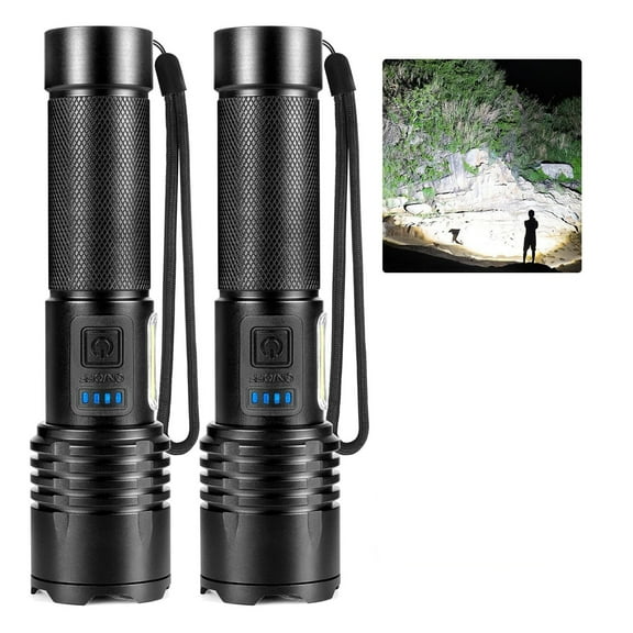 Flashlights High Lumens Rechargeable, 990,000 Lumens Super Bright Led Flashlight, 7 Modes Brightest Powerful Flash Light With COB Light, IPX6 Waterproof Handheld Flashlights for Camping Home