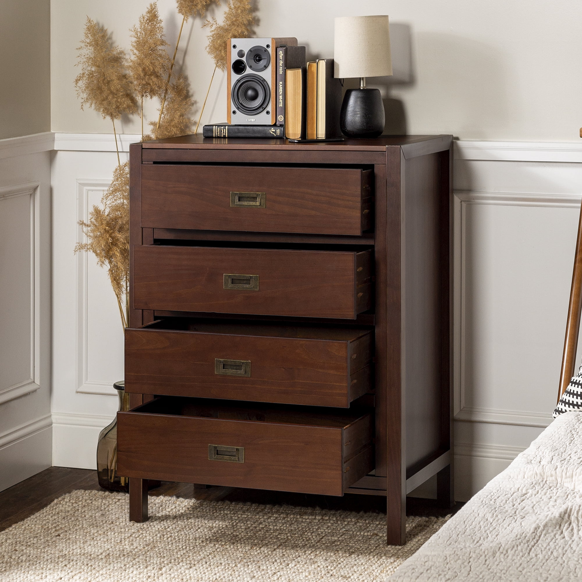Chateau Lyon Annabelle Four Drawer Solid Wood Walnut Dresser