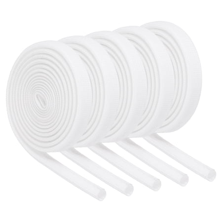 Uxcell 5Pcs Wire Insulation Braid Fire Sleeve 5.28Ft-4mm ID White High Temp Silicone Coated Fiberglass Sleeving