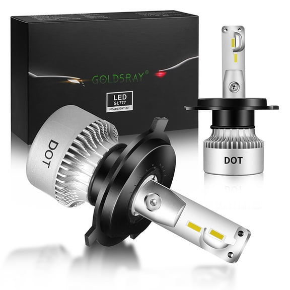 Goldsray 777_H4 6500K Cool White H4 LED Headlight 60W Automotive Bulb 2 Pack
