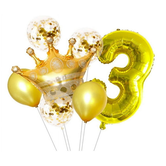 32 Inch large foil Rose Gold, Gold Number crown Balloons (No. 3)
