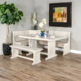thumbnail image 3 of Sunny Designs Bayside Farmhouse Wood Breakfast Nook Set in Marble White, 3 of 3