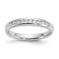 Auriga Fine Jewelry 14K White Gold Lab Grown Diamond 11-Stone Channel Band for Women Size 7 (Carat: 0.25cttw, Clarity: SI2, Color: GH)