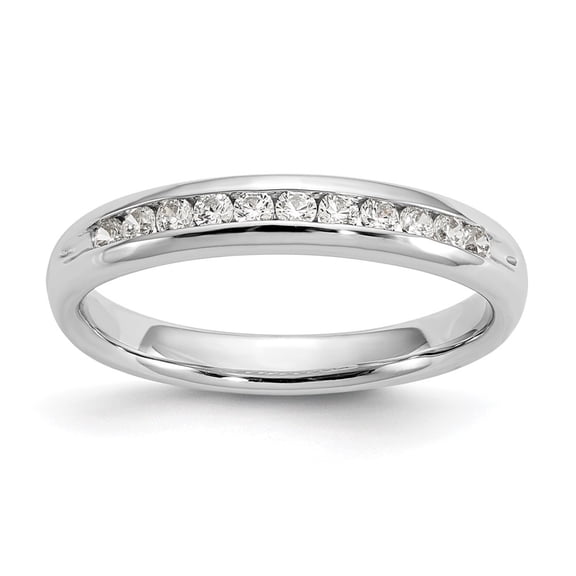 Auriga Fine Jewelry 14K White Gold Lab Grown Diamond 11-Stone Channel Band for Women Size 7 (Carat: 0.25cttw, Clarity: SI2, Color: GH)