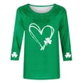 thumbnail image 4 of St Patricks Day Girls Print Split Sleeve Top Long Sleeve Tee with Four Leaf for Kids Holiday Party Three Quarter Sleeve Crew Neck Green 4 Years-5 Years, 4 of 4