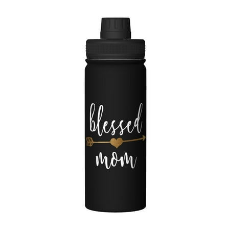 

Blessed Mom 18 Oz Water Bottles Insulated Water Bottle Stainless Steel Thermos with Flip Lid