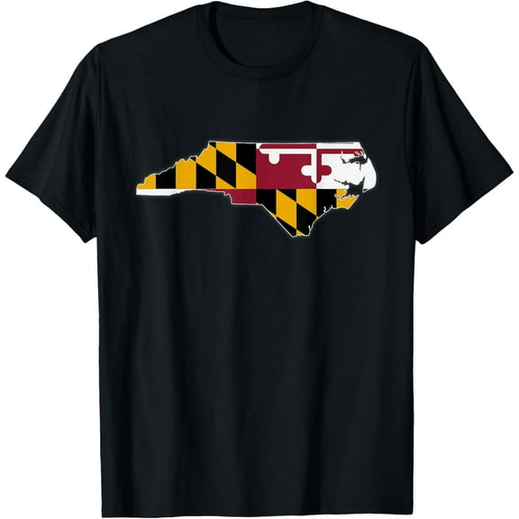 NORTH CAROLINA STATE MAP MARYLAND MD Flag Roots Men Women T-Shirt