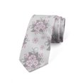 thumbnail image 1 of Men's Tie, Pastel Vintage Flower Motif, 3.7", Pale Purple and Grey, by Ambesonne, 1 of 4