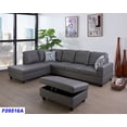 thumbnail image 2 of Lifestyle LS107B Right Facing Sectional Sofa Set - Microfiber & Faux Leather, Chocolate - 3 Piece, 2 of 2