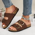 thumbnail image 3 of Women's Faux Suede Double Buckle Sandals, Cork Footbed, 3 of 6