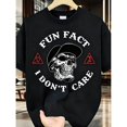 thumbnail image 2 of Men's Skull Triangle Slogan Graphic T-Shirt Cotton Black Short Sleeve Crewneck Oversized, 2 of 8