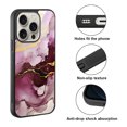thumbnail image 2 of WIRESTER Shockproof Soft Rubber Cover Case for Apple iPhone 16 Pro 6.3" 2024, Marble Gold And Purple, 2 of 5