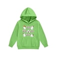 thumbnail image 4 of Girls Coquette Baseball Ghost Bow Grid Halloween Tracksuit, 2Pcs Stretch Polyester Hoodie Jogger Outfit for Kids Holiday Daily Loungewear(Green120), 4 of 6
