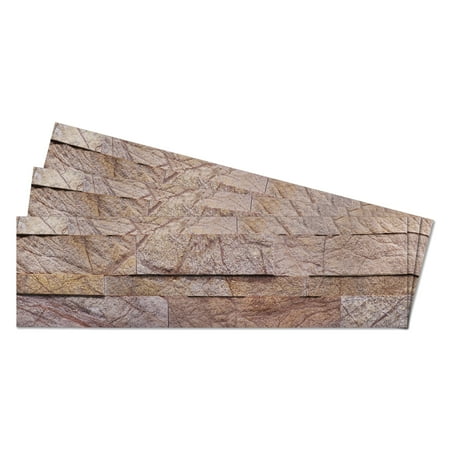 Forest Brown - Stoneflex Peel and Stick Self Adhesive 3D Stone Tiles - Stick on Kitchen Backsplash Living Room Office Bathroom Wall (10 Pack)
