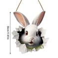 thumbnail image 3 of Easter Bunny Rabbit Hole Door Sign Wooden Festive Home Party Entrance Decoration, 3 of 5