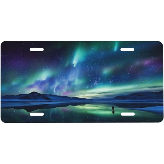 Car Front Plate Northern Lights License Front License Plates Personalized Car Plates Auto Accessories 6 X 12 in