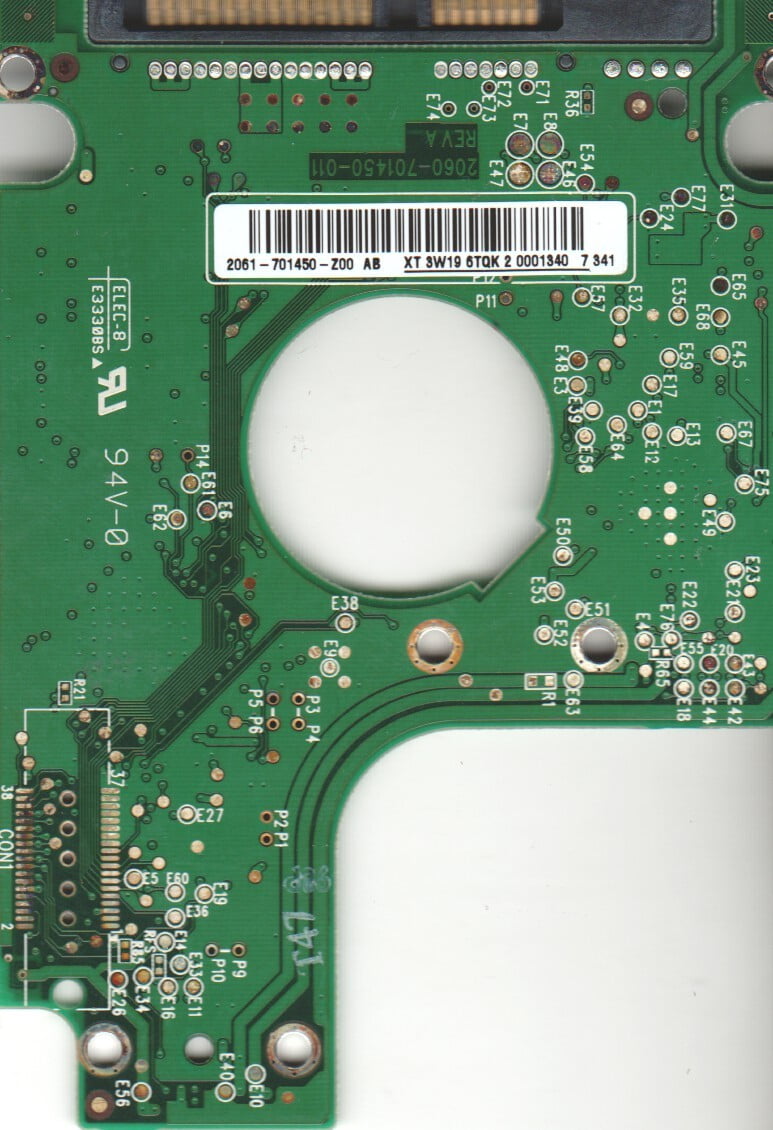 WD1200BEVS-75LAT0, 2061-701424-N00 AE, 007 REV A, WD SATA 2.5 PCB