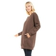 thumbnail image 3 of Made by Olivia Women's Casual Oversized Loose Fit V-Neck Fleece Pullover Sweatshirts Tunic Fall Outfits S~3X, 3 of 5