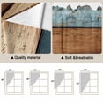 thumbnail image 5 of Swag Valance Curtains for Windows, Farmhouse Blue Brown Light Filtering Kitchen Curtains with Rod Pocket, Vintage Wooden Striped Decorative Window Treatment Valances for Living Room, 36x45 - 2 PCS, 5 of 9
