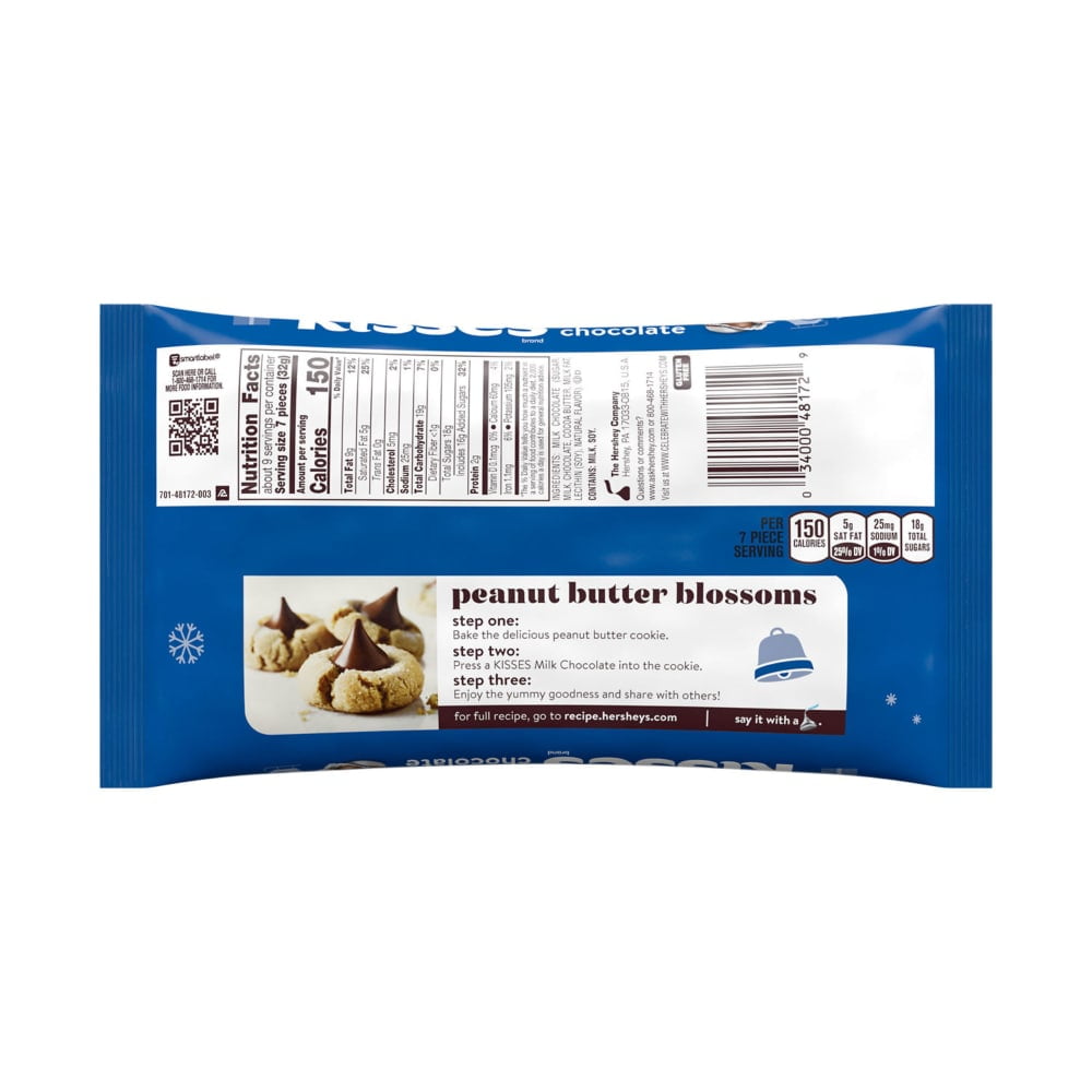 Hershey's Milk Chocolate Holiday Santa Hat Kisses 10.1 Ounce Bags (Pack of 6)