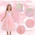 thumbnail image 3 of Marendyee Dress for Girls Pink Tulle and Sequin Dress for Kids Halloween Cosplay Costumes, 3 of 15