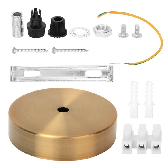 Yellow Bronze Aluminum Round Ceiling Light Base, Lamp Holder for DIY Light Accessories