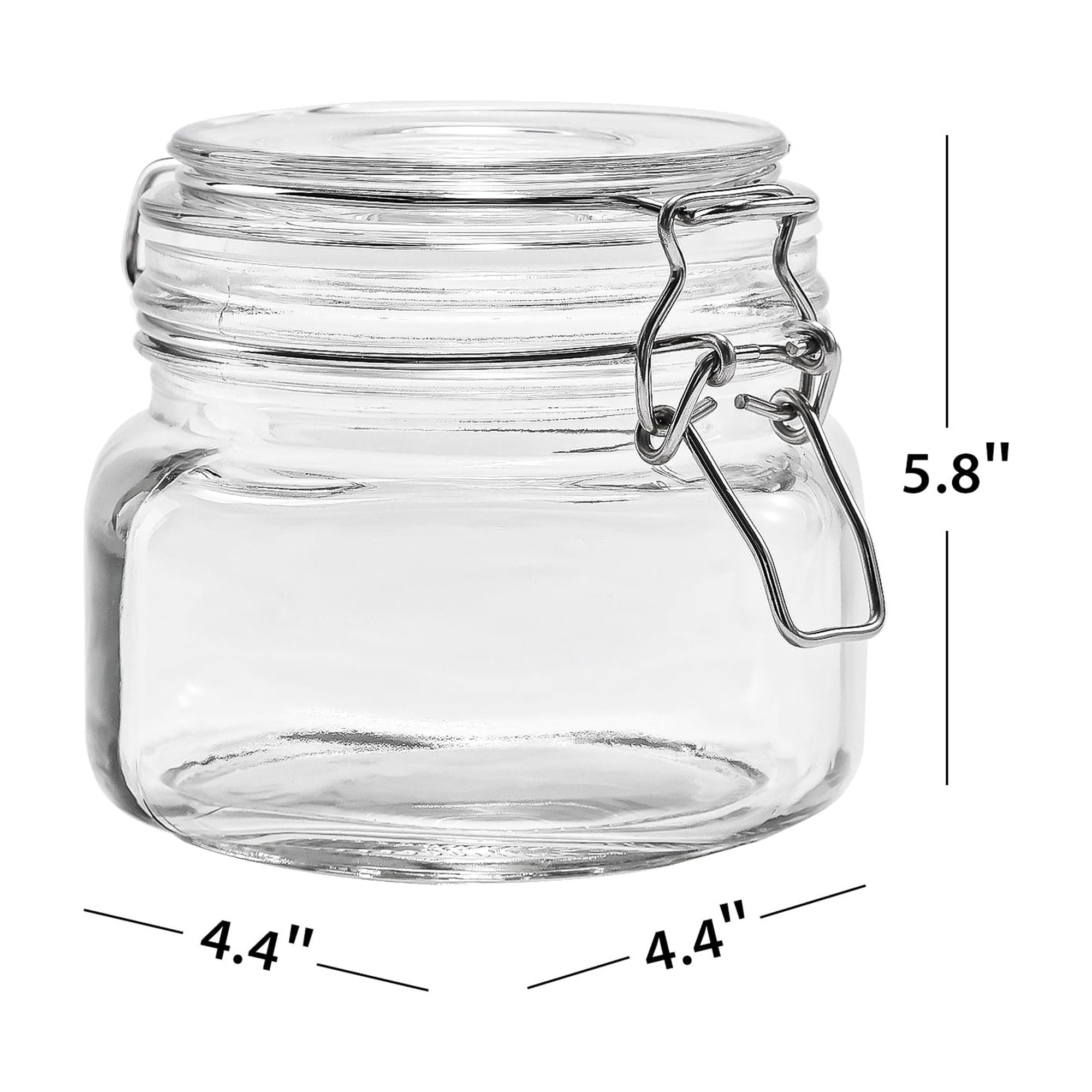 Mainstays 17 oz Glass Airtight Food Storage Jar Canister with Locking Lid, Pantry Organizer Container for Dry Food, Coffee, Sugar, Spices and Kitchen Storage