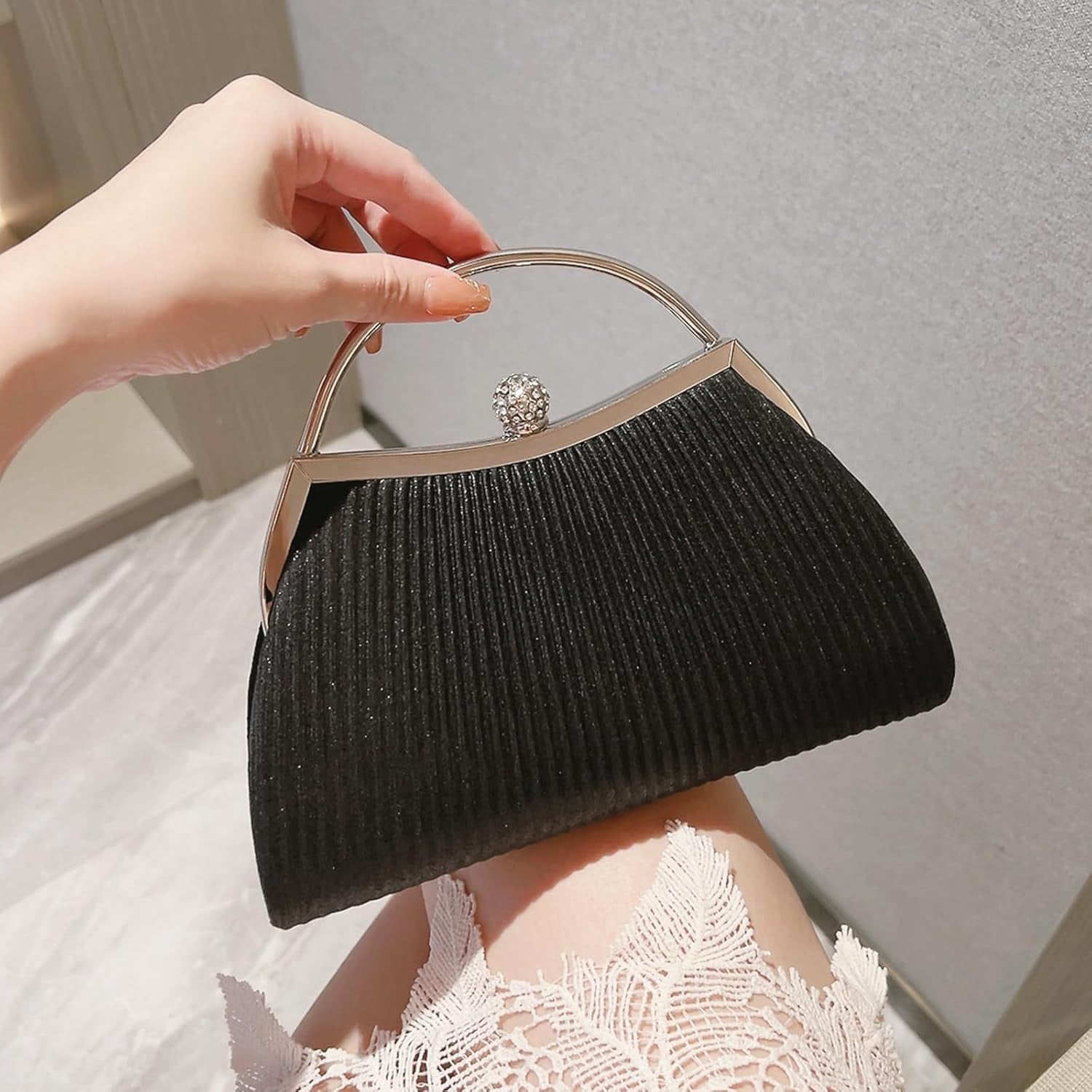 Clutch Purses for Women Evening Bags Party Clutches Handbag With Detachable Chain Strap for Cocktail Party Wedding