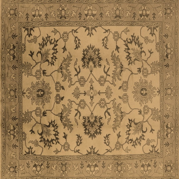 Ahgly Company Indoor Square Oriental Brown Traditional Area Rugs, 4' Square