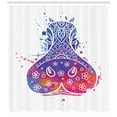 thumbnail image 3 of Hippo Shower Curtain, Abstract Hippo Head Silhouette with Ornamental Design Watercolor Effect Digital Print, Fabric Bathroom Set with Hooks, 69W X 84L Inches Extra Long, Multicolor, by Ambesonne, 3 of 3