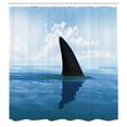 thumbnail image 3 of Ambesonne Shark Shower Curtain, Fin Sea Surface Danger, 69"Wx84"L, Pale Blue Violet, 3 of 4