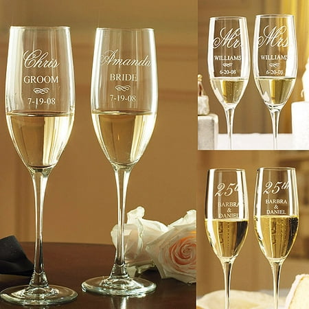 Personalized Anniversary Champagne Flutes