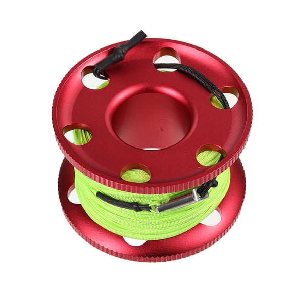 Sonducket Carrete de dedo de buceo, cuerda de seguridad profesional, cueva ligera, buceo, tecnología, carrete, deportes acuáticos, equipo de Deportes acuáticos Rojo