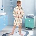 thumbnail image 5 of FORMRS Niños Bathrobe Unisex Hooded Robe Soft Plush Pajamas Sleepwear, Size 2-3T, Green Autumn Leaves, 5 of 7