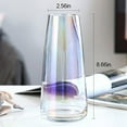 thumbnail image 3 of Aoderun Glass Vase Handmade Flower Vases for Decor Living Room Kitchen Home 8.7” (Iridescent Clear), 3 of 6