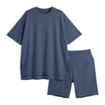 thumbnail image 5 of SUNBS Two Piece Lounge Set for Women Outfit Sets Casual Oversized Shirts Biker Shorts Matching Sets, 5 of 10