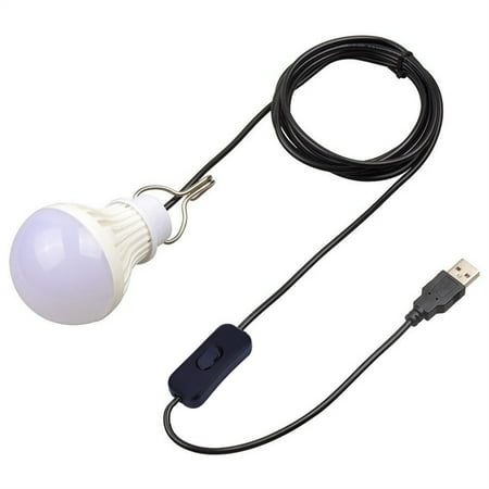 

5w Usb Bulb Light Switch 5v Press Dimming Bulb Light Camping Light Emergency Bulb Bulb Wire Length 2.5m 6500k