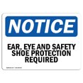 thumbnail image 1 of OSHA Notice Sign - Ear, Eye And Safety Shoe Protection Required | Aluminum Sign | Protect Your Business, Work Site, Warehouse & Shop Area |  Made in the USA, 1 of 1