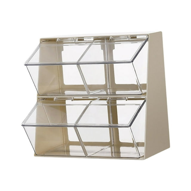 simhoa Coffee Capsules Holder Portable Tea Storage Chests for Closets Dining Pantry White