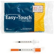 Easy Touch Diabetic Syringe, 31G .3c 5/16-Inch (8mm), 831365-10, Bag of 10