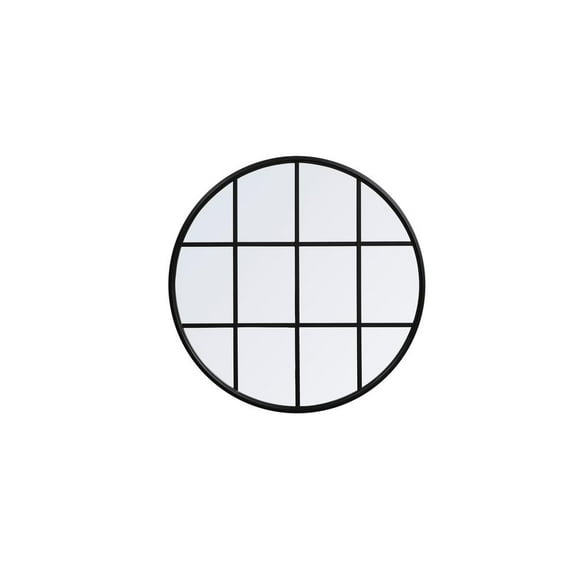 Metal windowpane mirror 32 inch in in x 32 inch in in Black