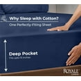 thumbnail image 2 of Royale Linens 100% Organic Cotton Fitted Sheet - Percale Weave - Super Soft Deep Pocket Bottom Sheets - Navy Elastic Sheet Twin Size - Twin Fitted Sheets Only - (39"x75"+15", Navy), 2 of 9