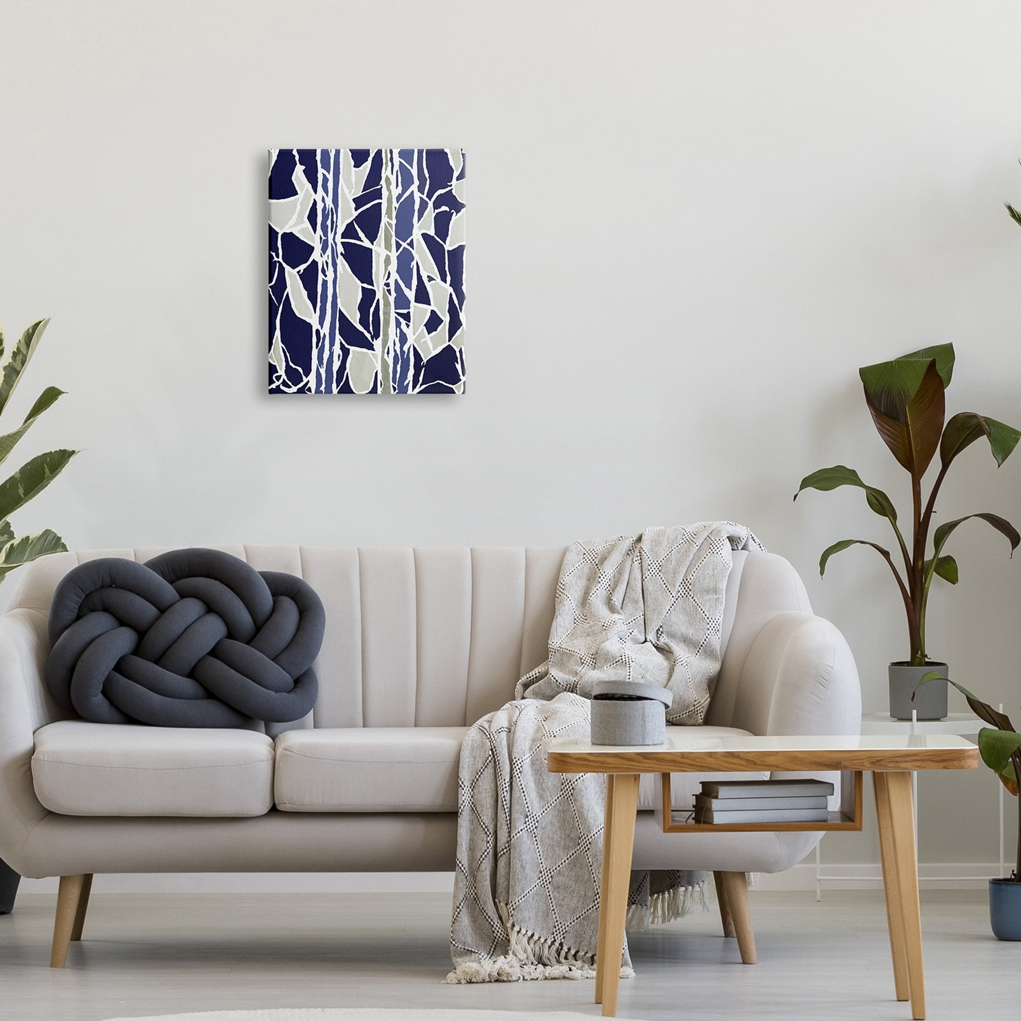 Stupell Industries Indigo Stones Abstract Mosaic Glass Modern Interpretation,16 x 20, Design by Lori Dubois