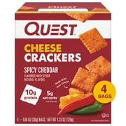 Quest Cheese Crackers, Spicy Cheddar Made with Real Cheese, High Protein, 1.06 oz, 4 Count