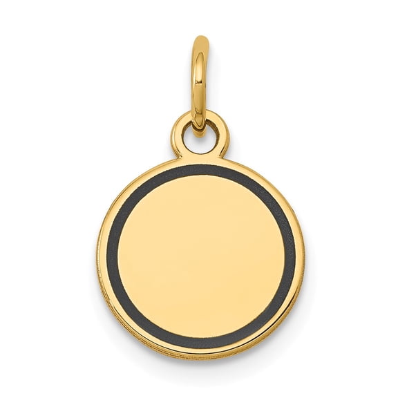 14k Yellow Gold w/Enamel .027 Gauge Circular Engravable Disc Charm