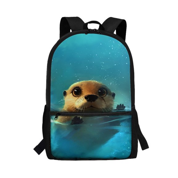 Uourmeti Seal Spacious Compartment Backpack for Travel School, Fashion Zippered Student Bookbag Durable Daypack