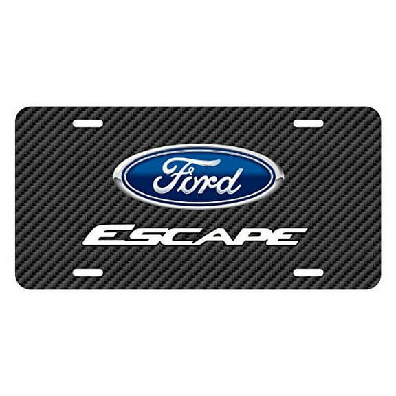 Ford Escape Black Carbon Fiber Look Graphic Special Aluminum Metal License Plate