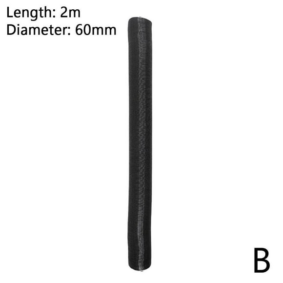 42mm/60mm/75mm Black Flexible Aluminum Ducting Ventilation Hose -Diesel Heater Ducting, Stretched Length 200cm