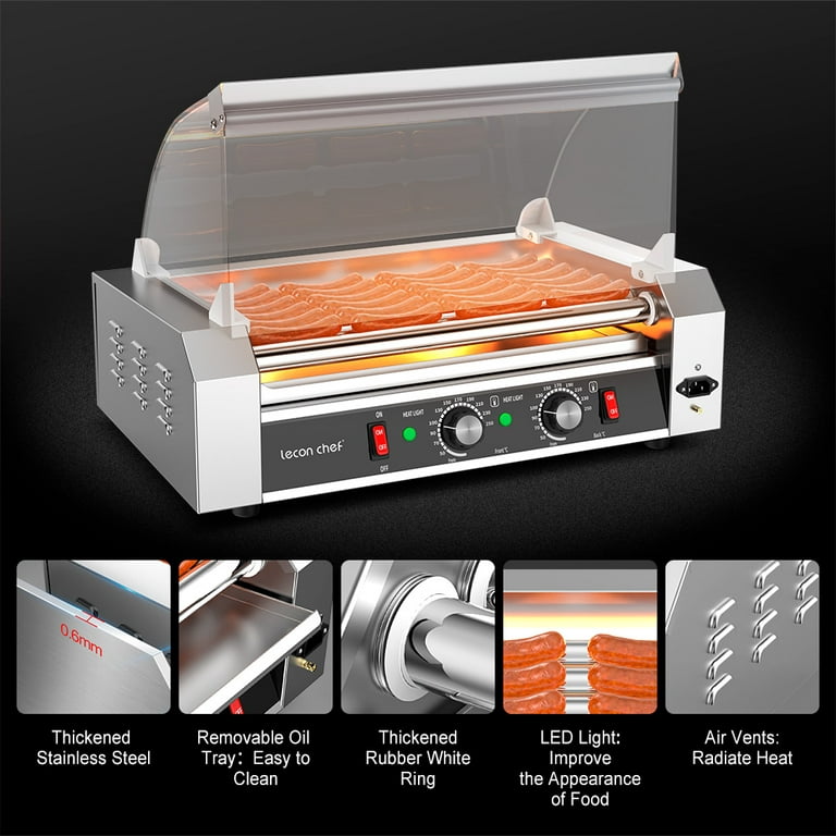 Leconchef 18 Hot Dog 7 Roller Machine Electric Grill Cooker